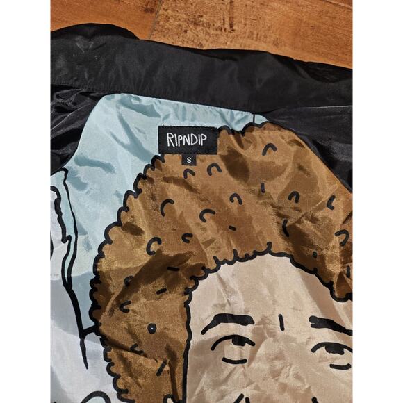 RipNdip Jacket Satin Bob Ross Rain Windbreaker Size Small - Picture 10 of 14